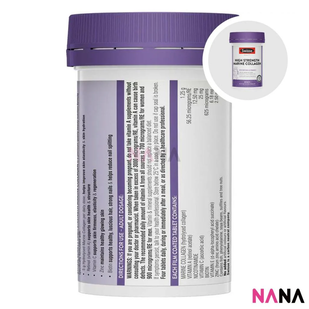 Swisse Beauty Bright Skin + 60 Capsules & Beauty High Strength Marine Collagen 60 Tablets - Image 4