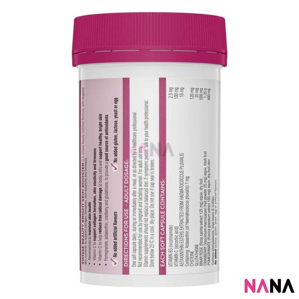 Swisse Beauty Bright Skin Booster 120 Soft Capsules(EXP:02 2028) - Image 2
