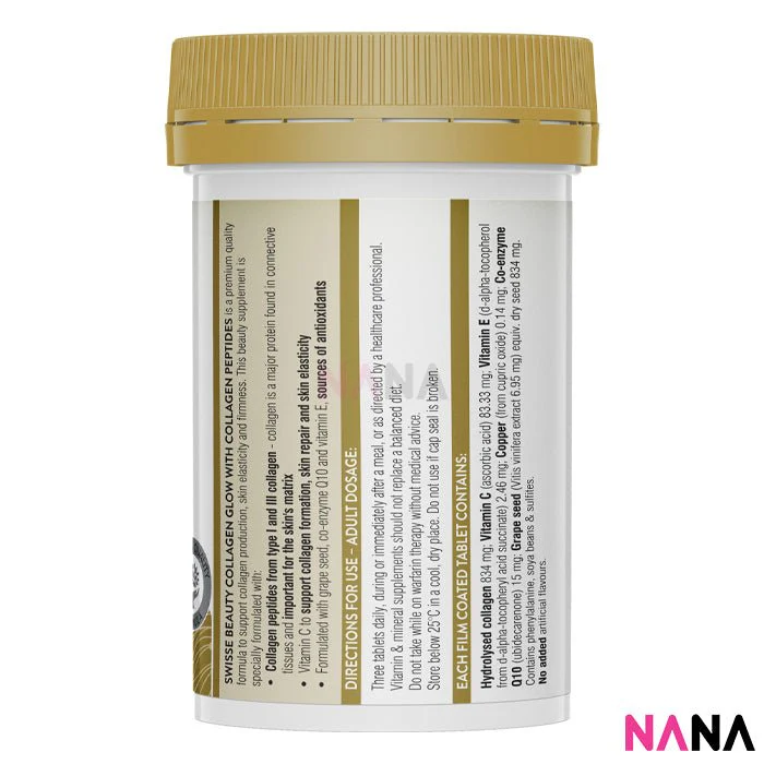 Swisse Beauty Collagen Glow With Collagen Peptides 60 Tablets - Image 7