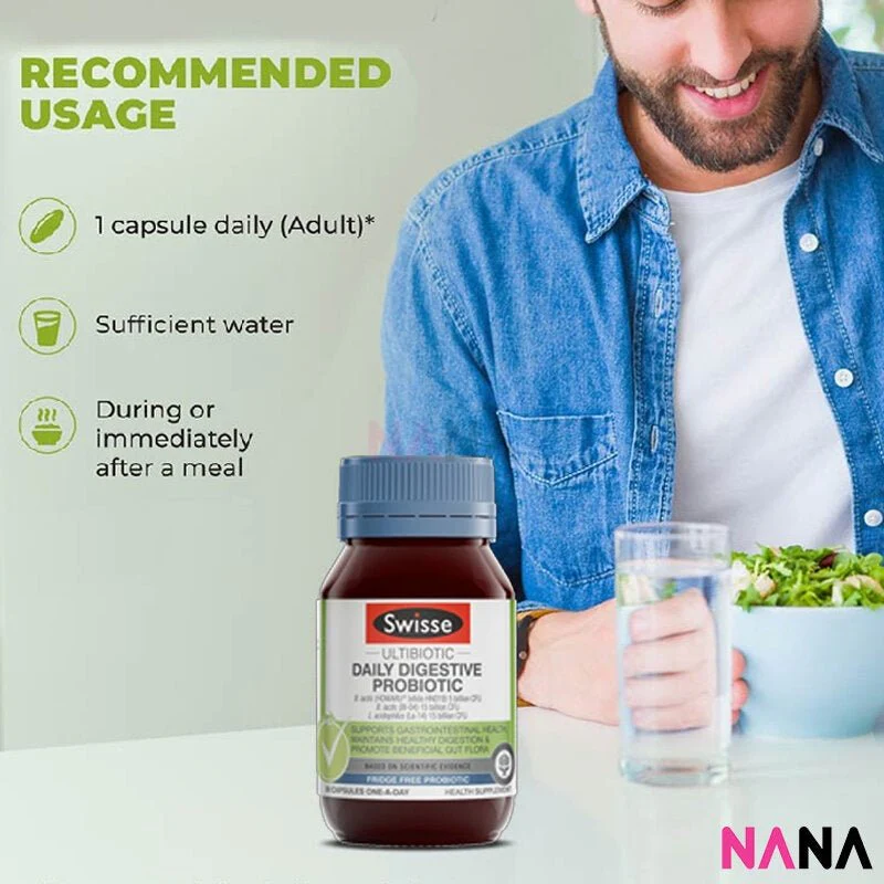 Swisse Ultibiotic Daily Digestive Probiotic 30 Capsules - Image 2