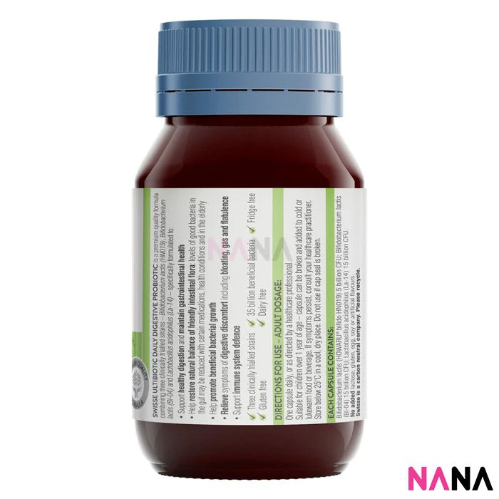 Swisse Ultibiotic Daily Digestive Probiotic 30 Capsules - Image 4