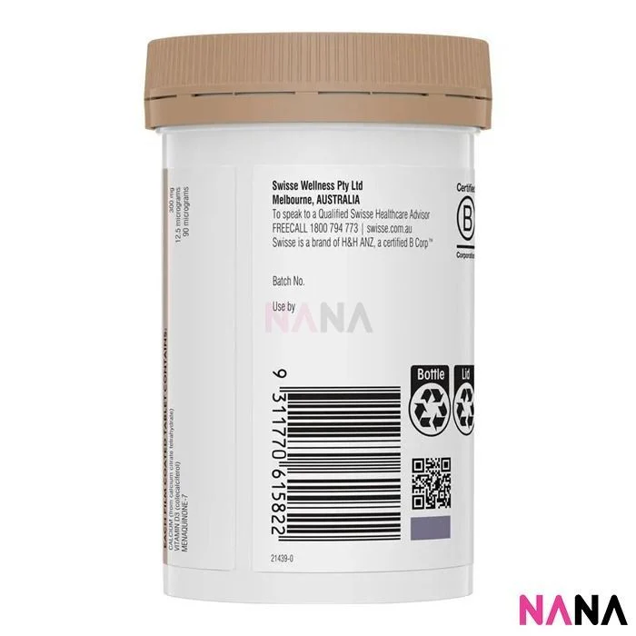Swisse Ultiboost Calcium + D3 + K2 60 Tablets - Image 3