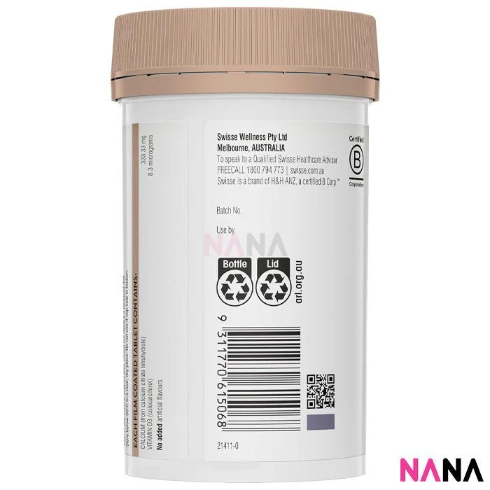 Swisse Ultiboost Calcium + Vitamin D 150 Tablets - Image 3
