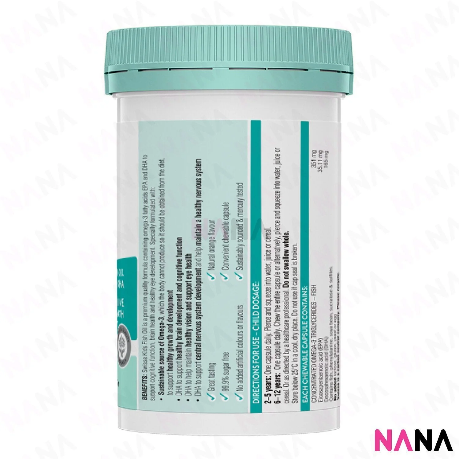 Swisse Kids Fish Oil 60 Capsules - Image 2
