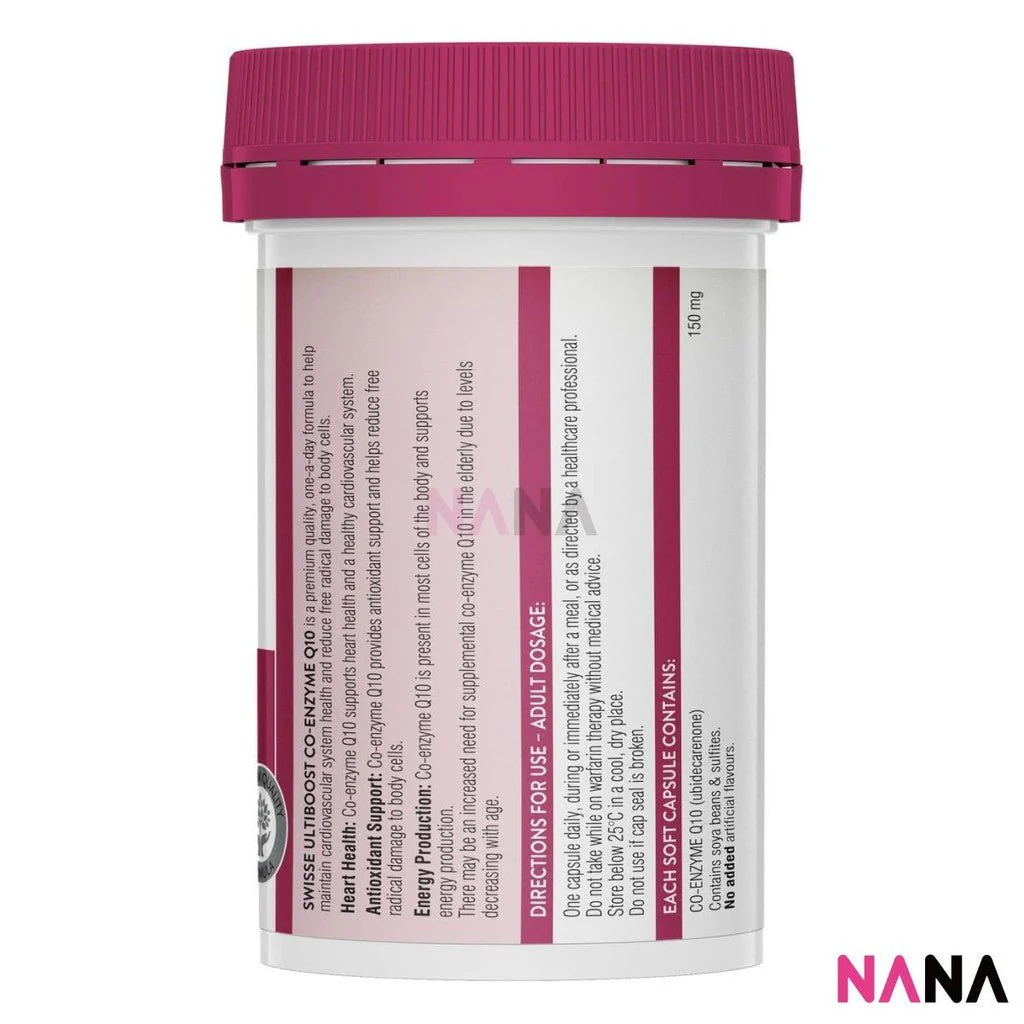 Swisse Ultiboost Co-Enzyme Q10 150mg 50 Capsules(EXP:02 2028) - Image 2