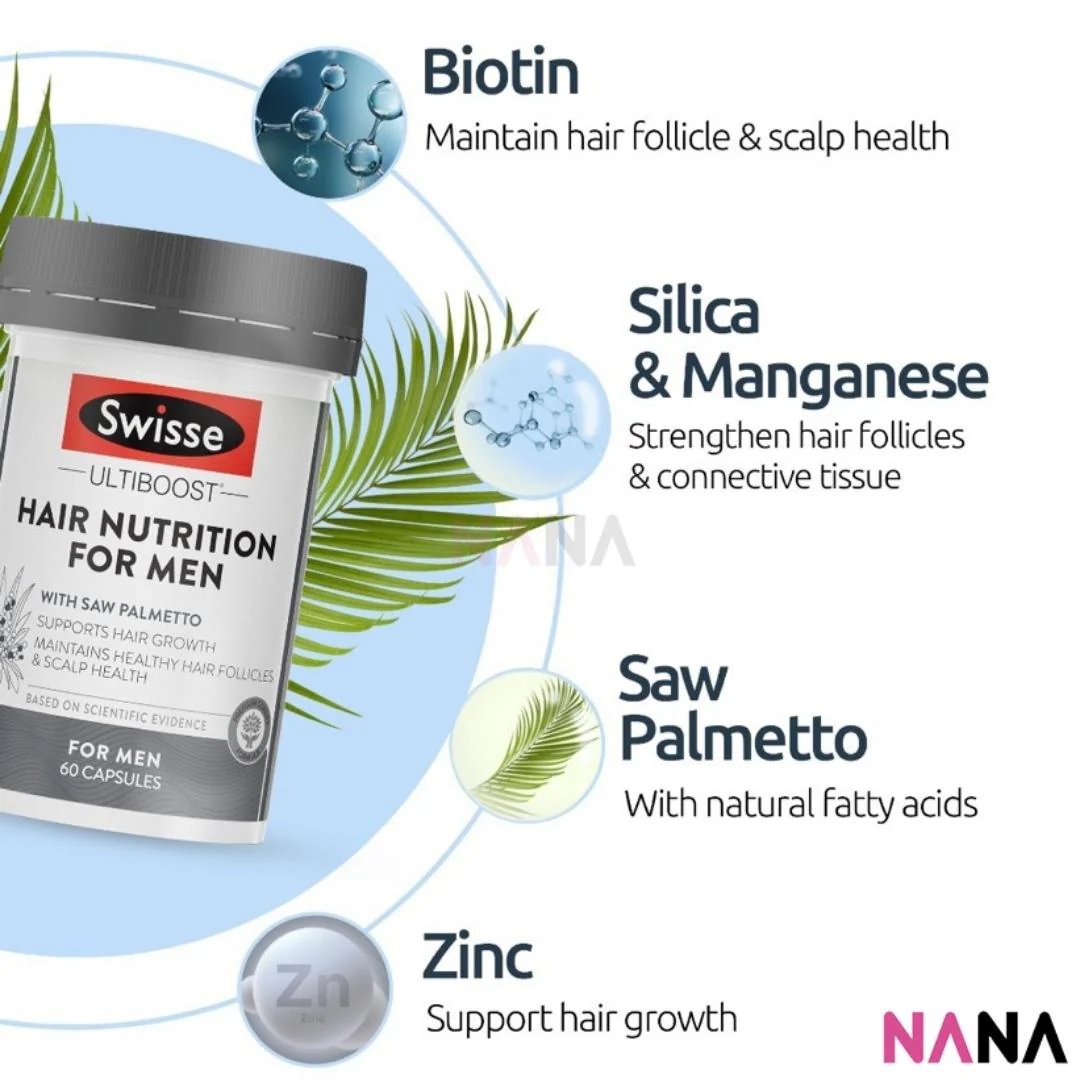 Swisse Ultiboost Hair Nutrition For Men 60 Capsules - Image 3