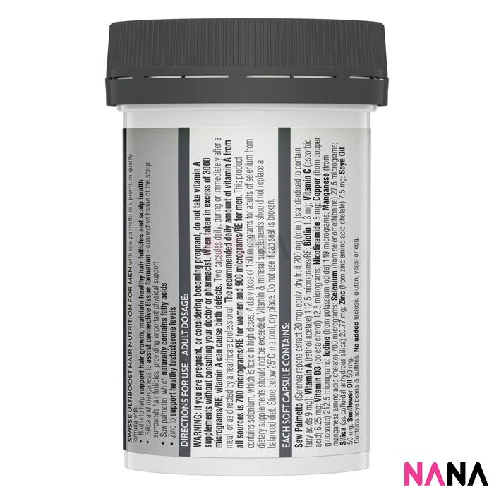Swisse Ultiboost Hair Nutrition For Men 60 Capsules - Image 5