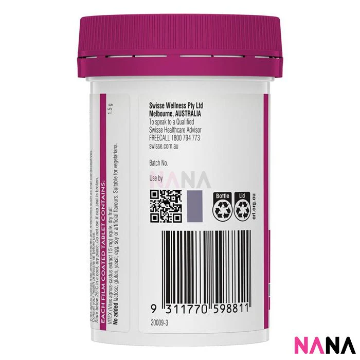 Swisse Ultiboost High Strength Organic Vitex 1500mg 60cap - Image 3