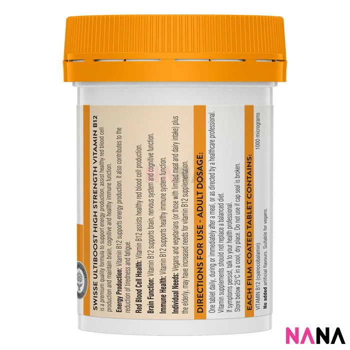 Swisse Ultiboost High Strength Vitamin B12 60 Tablets - Image 3