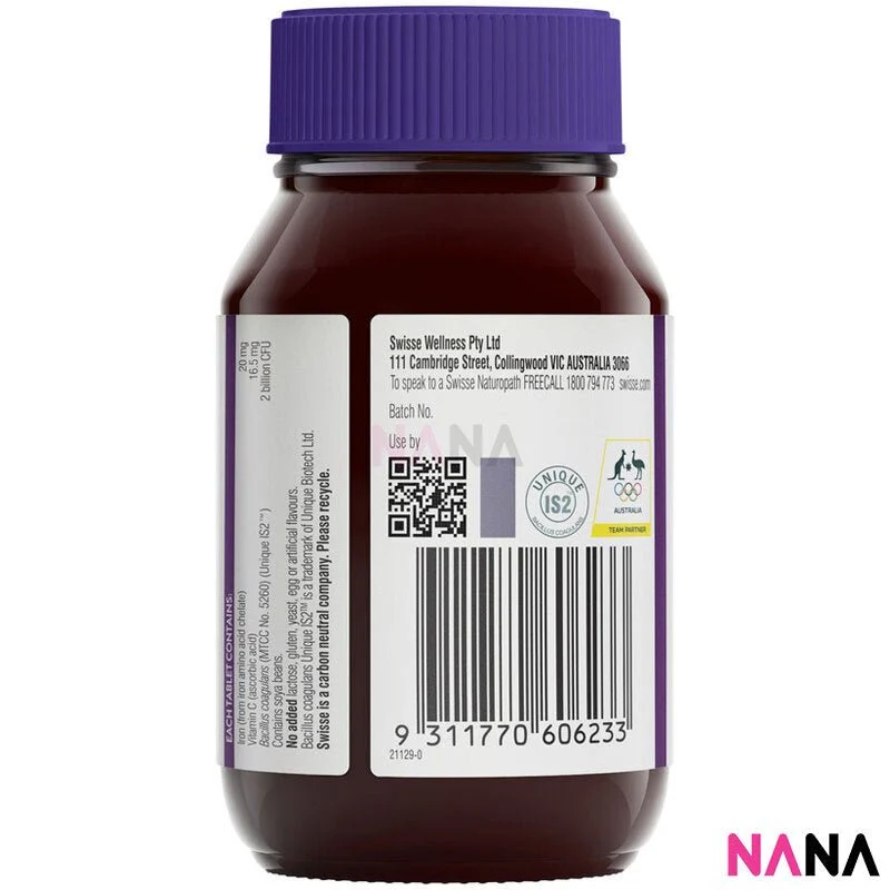 Swisse Ultiboost Iron + Probiotic 30 Tablets - Image 3