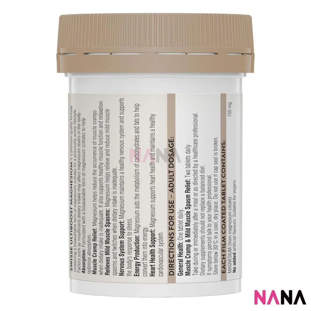 Swisse Ultiboost Magnesium 60 Tablets(EXP:02 2028) - Image 2