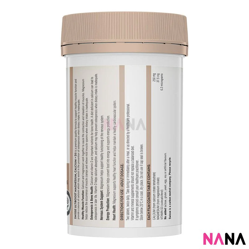 Swisse Ultiboost Magnesium, Calcium + D3 120 Capsules - Image 3