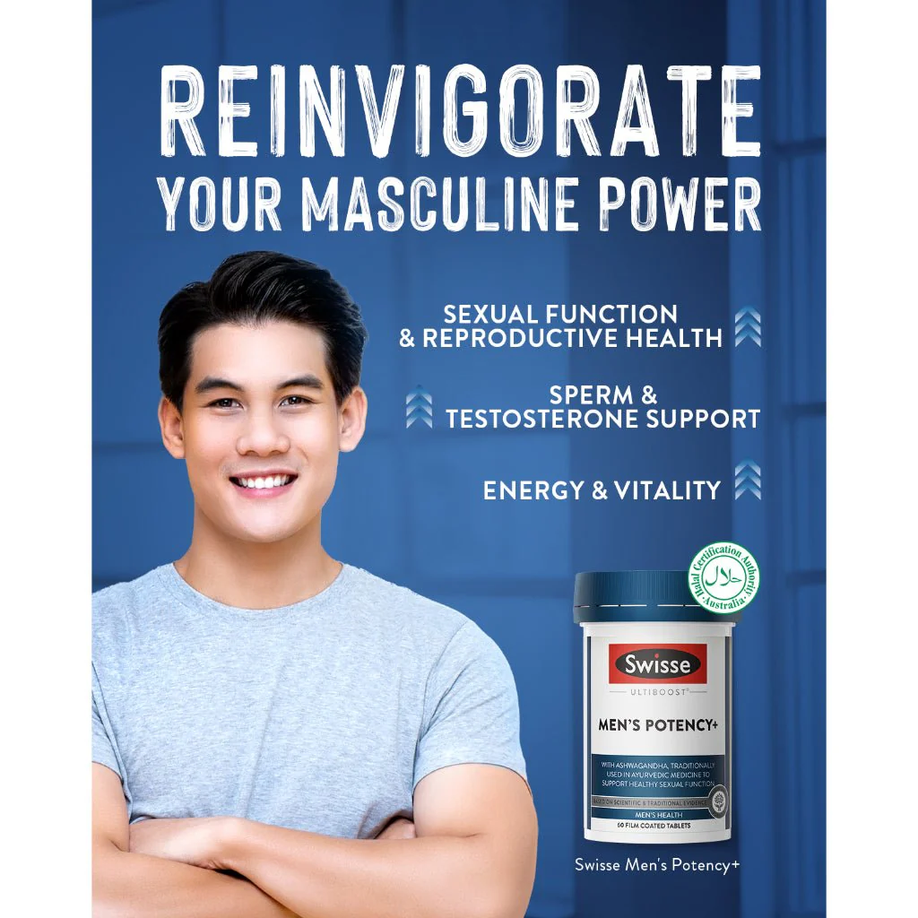 Swisse Ultiboost Men's Potency+ 60 Film Coated Tablets - Image 3