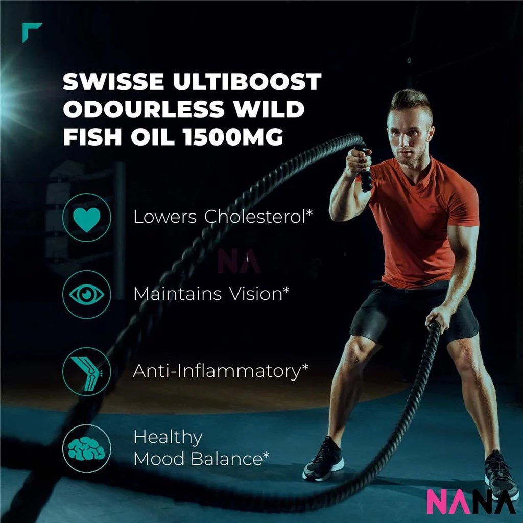 Swisse Ultiboost Odourless High Strength Wild Fish Oil Odourless 1500mg 400 Capsules x2 - Image 5