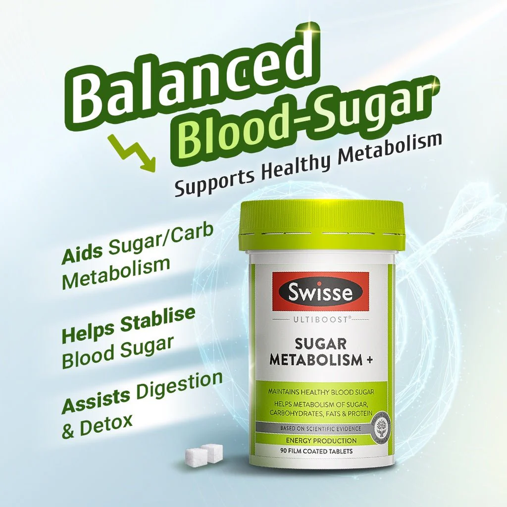 Swisse Ultiboost Sugar Metabolism+ Energy 90 Film Coated Tablets - Image 2