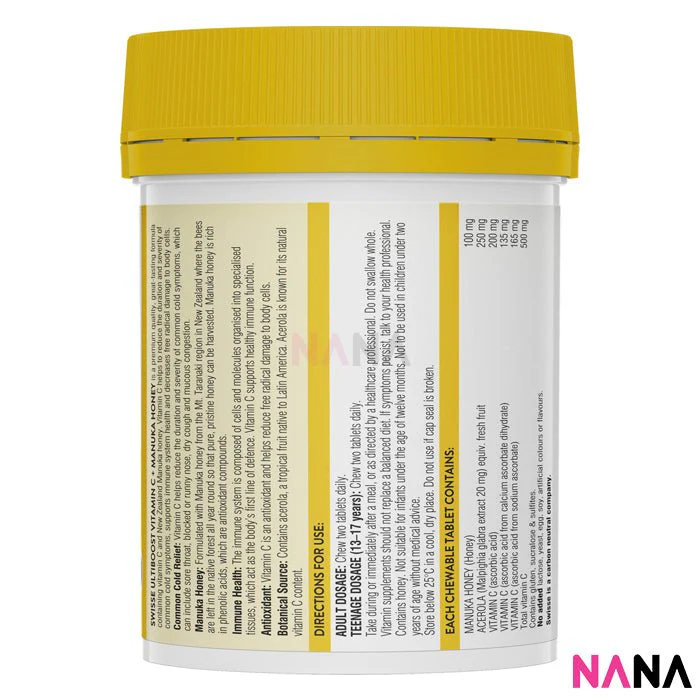 Swisse Ultiboost Vitamin C + Manuka Honey 120 Tablets x2 - Image 3