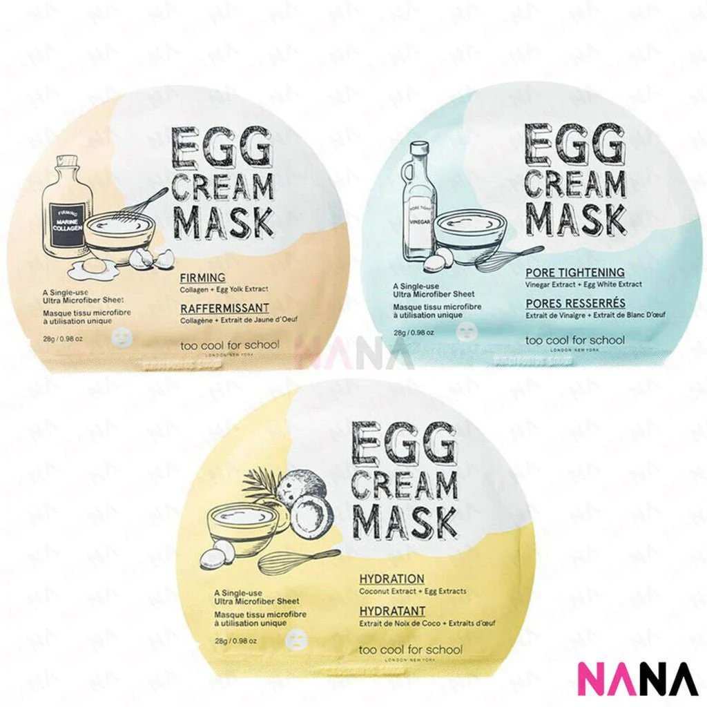 TOO COOL FOR SCHOOL Egg Cream Mask Yellow 5pc - Image 5