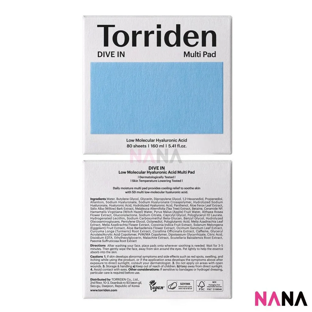 Torriden Dive In Low Molecular Hyaluronic Acid Toner Pad 80sheets - Image 4