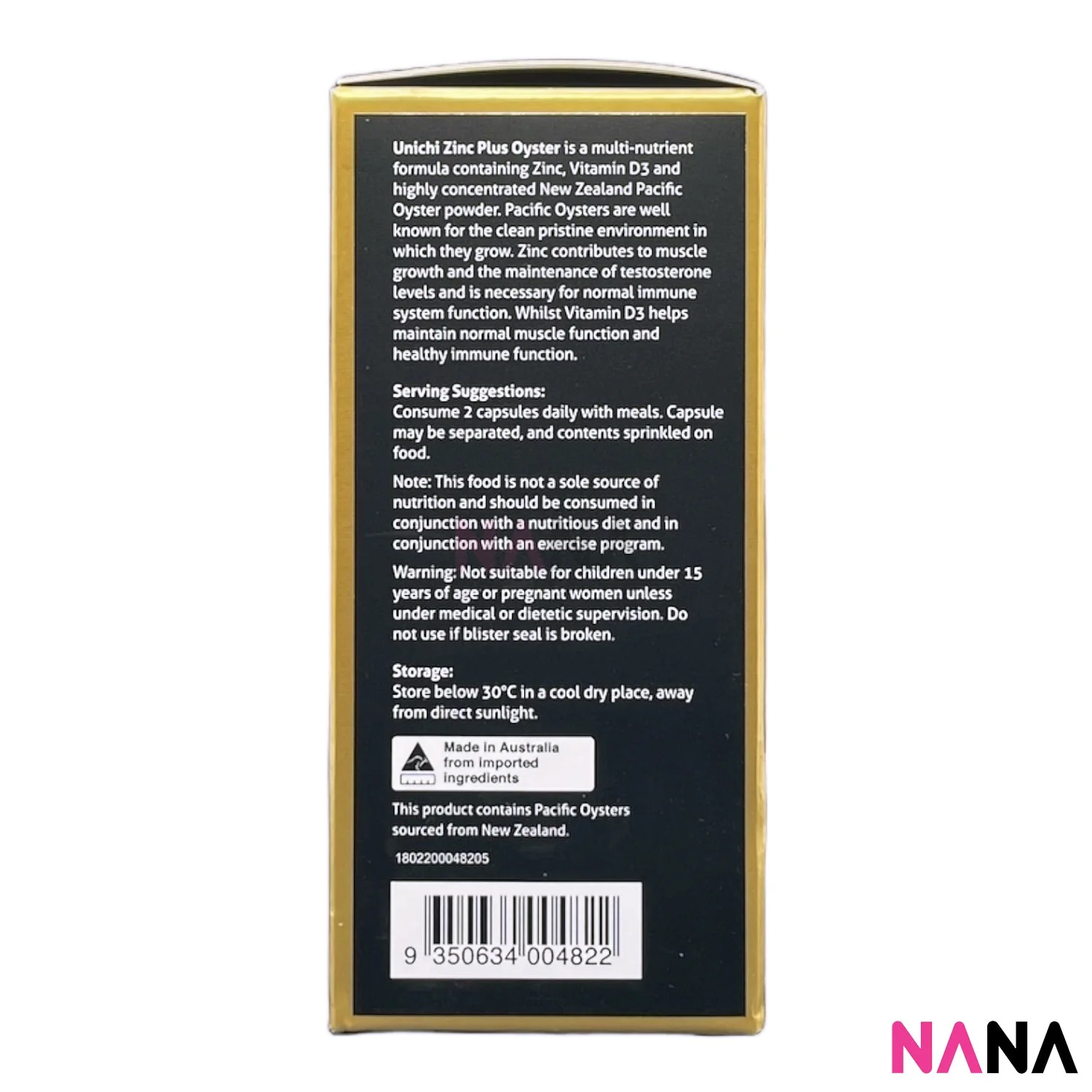 Unichi Oyster Extract Plus Zinc 60 Capsules - Image 3