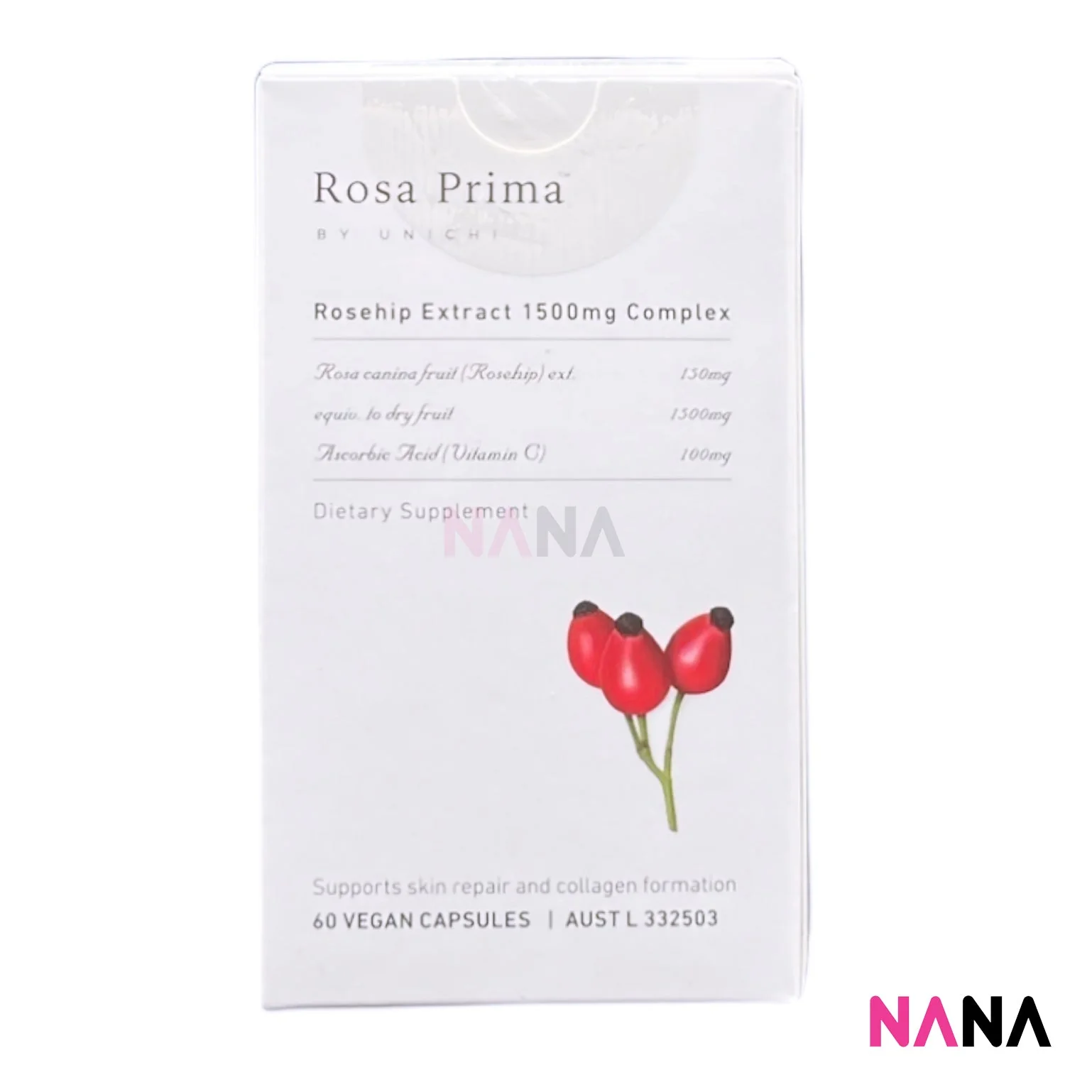 Unichi Rose Collagen & Rosehip Extract Set (Rose Collagen Gummy Bear 60 Gummies + Rosehip Extract Complex 60 Capsules) - Image 3