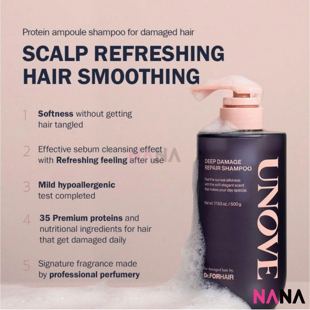 Unove Deep Damage Repair Shampoo - Rosy Aura 500g - Image 4