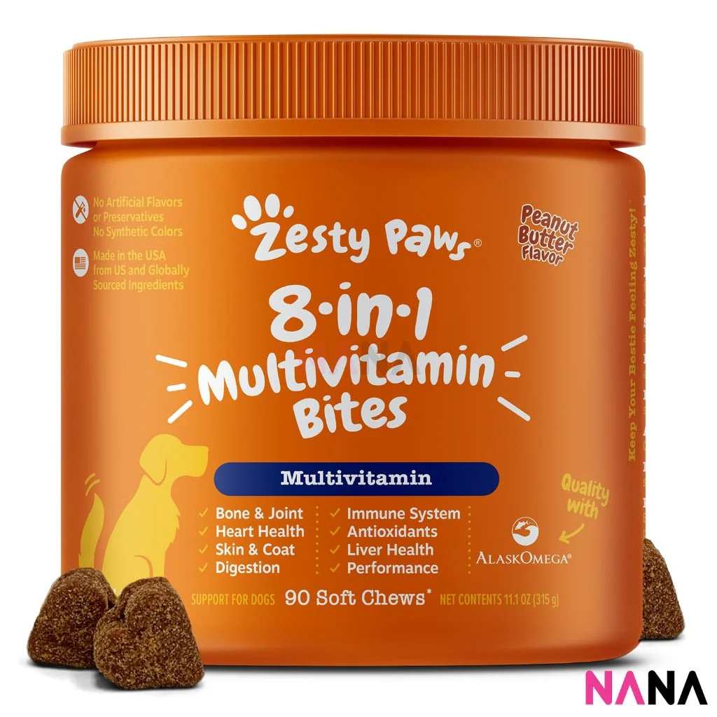 Zesty Paws 8-in-1 Multivitamin Bites - Peanut Butter Flavor 90 Soft Chews