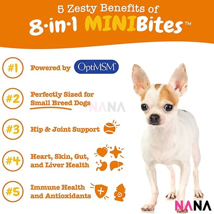 Zesty Paws 8-in-1 Multivitamin Mini Dog Supplement Bites - Chicken Flavor 90 Soft Chews - Image 3