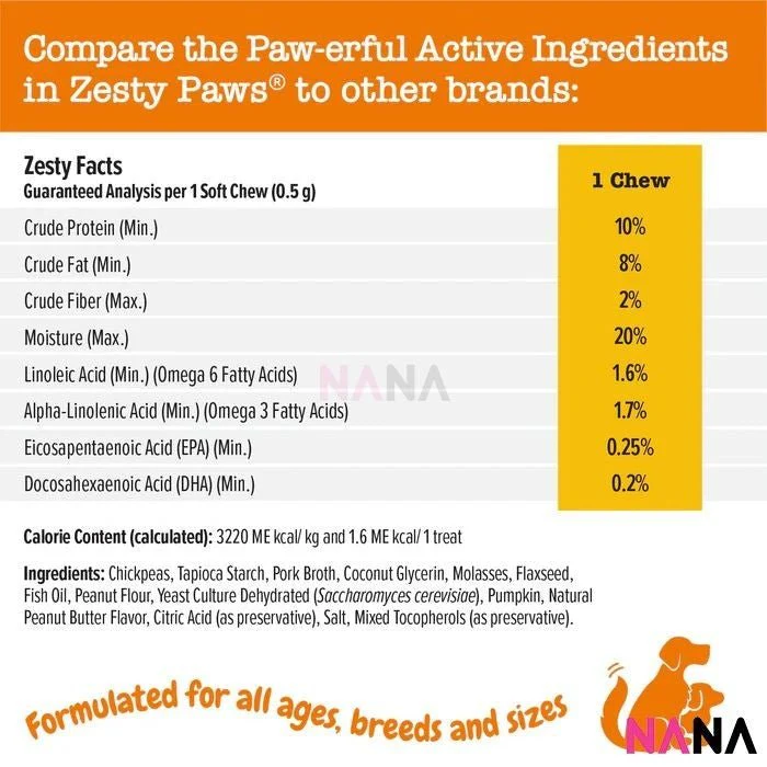 Zesty Paws All In One Training Bites - Peanut Butter Flavor 8oz/226g - Image 4