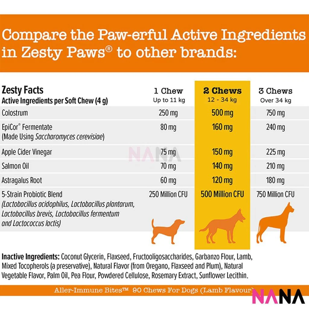 Zesty Paws Aller-Immune Bites Lamb Flavor 90 Soft Chews - Image 5