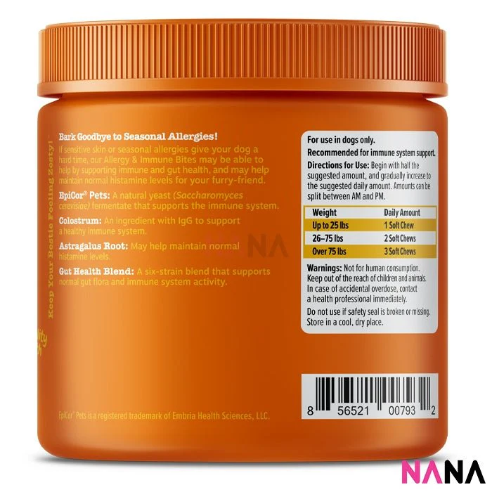 Zesty Paws Allergy & Immune Bites - Peanut Butter Flavor 90 Soft Chews - Image 6