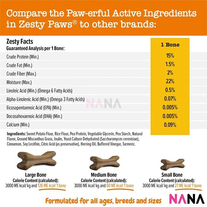 Zesty Paws Dental with Cinnamon Dog Treats - Large 8 ct - Image 4