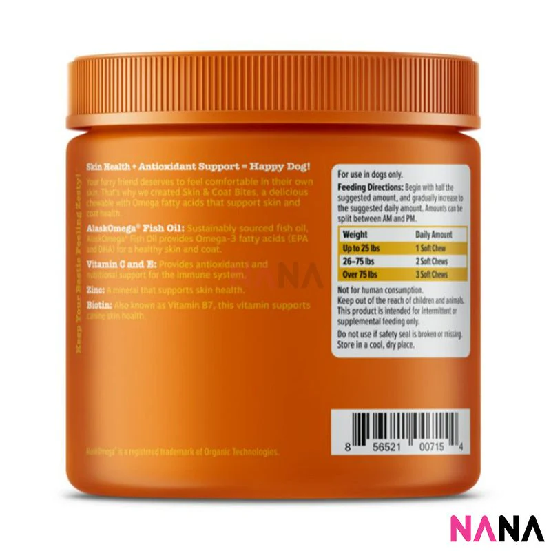 Zesty Paws Skin & Coat Bites Chicken Flavor 90 Soft Chews - Image 6