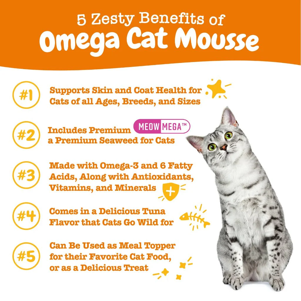 Zesty Paws Omega Cat Mousse Skin & Coat Health - Tuna Flavor 18 Stick Packs(EXP:05 2027) - Image 5