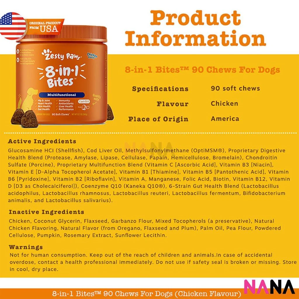 Zesty Paws Premium Quality Cat and Dog Supplements Bites Soft Chews (8-in-1 Multifunctional, Senior Dogs Advanced 11-in-1, Aller-Immune, Probiotic, Calming, Mobility, Omega, Salmon, Cranberry Bladder, Stay Green, Salmon Oil, Hairball & Calming for Cats) - Image 5