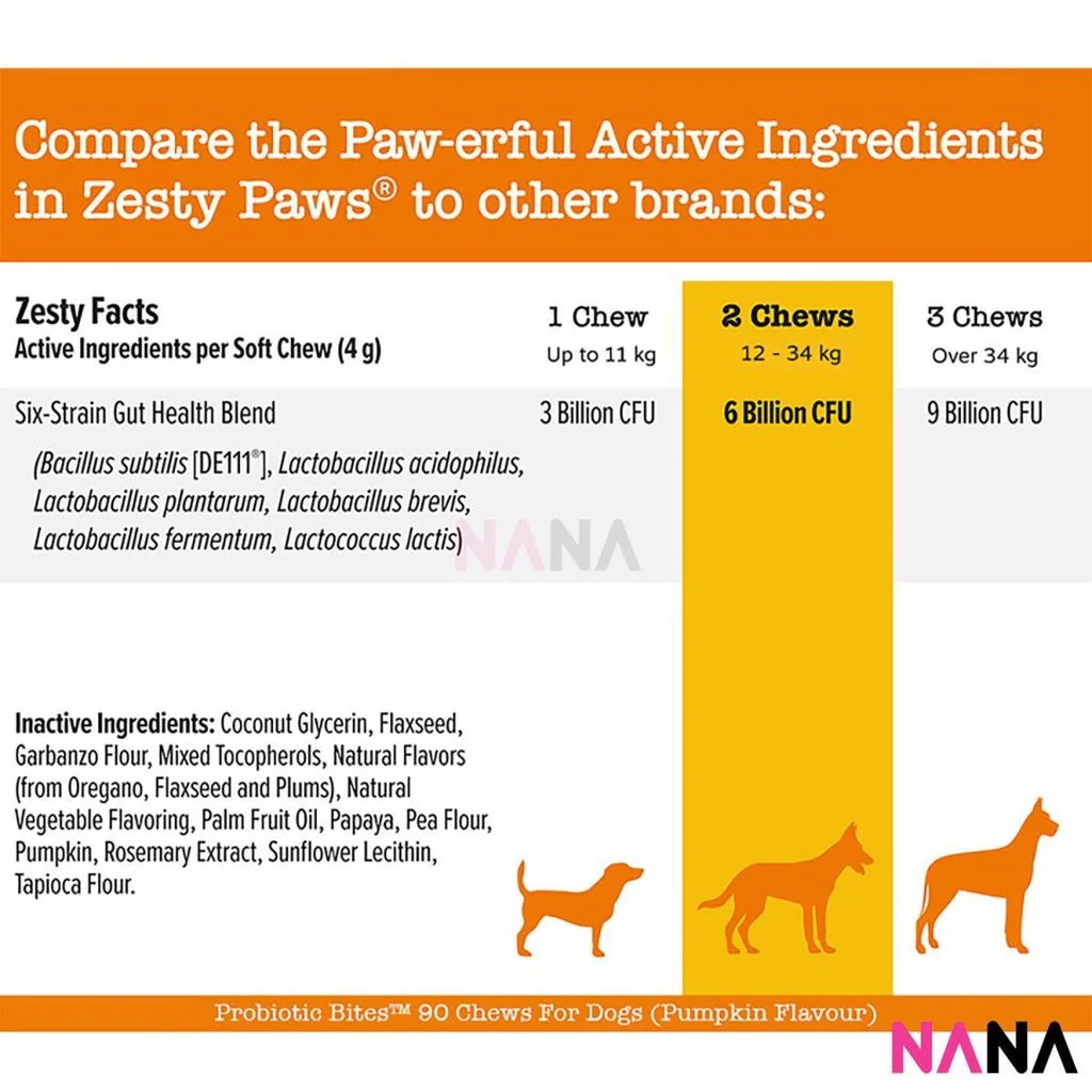 Zesty Paws Probiotic Bites Pumpkin Flavor 90 Soft Chews - Image 5