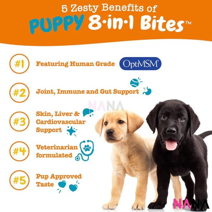 Zesty Paws Puppy 8-in-1 Multivitamin Bites Bites - Chicken Flavor 90 Soft Chews - Image 3