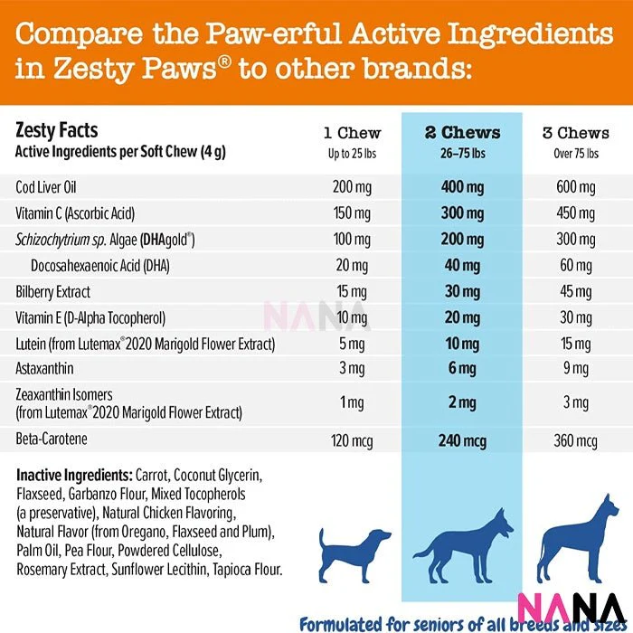 Zesty Paws Senior Advanced Antioxidant Vision Bites Chicken Flavor - 90 Soft Chews - Image 4