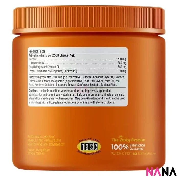 Zesty Paws Turmeric Curcumin Bites - Bacon Flavor 90 Soft Chews - Image 6